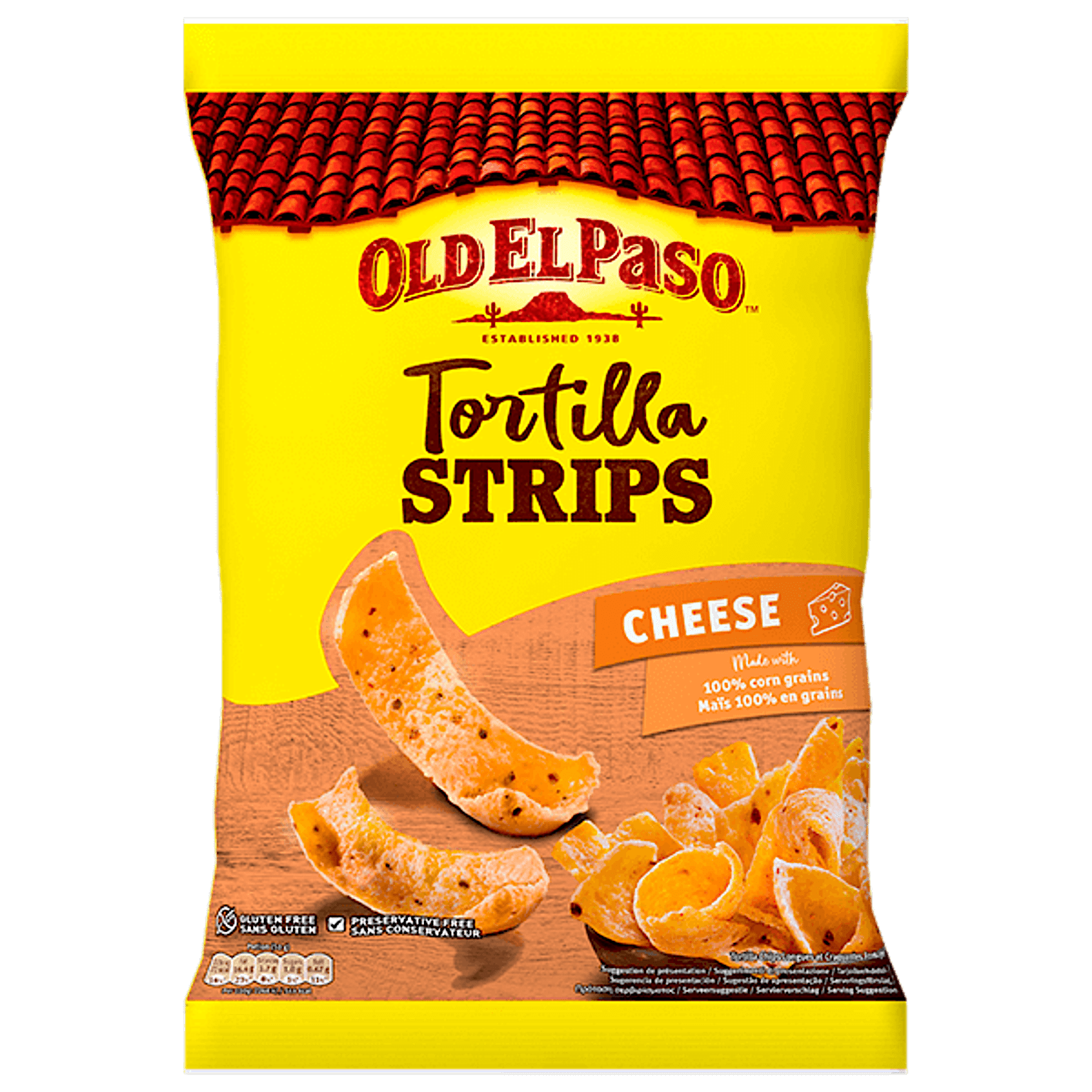 eine Packung Old El Paso Käse-Tortillastreifen